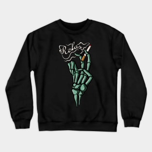 Relaxed Cigarette Skeleton Crewneck Sweatshirt